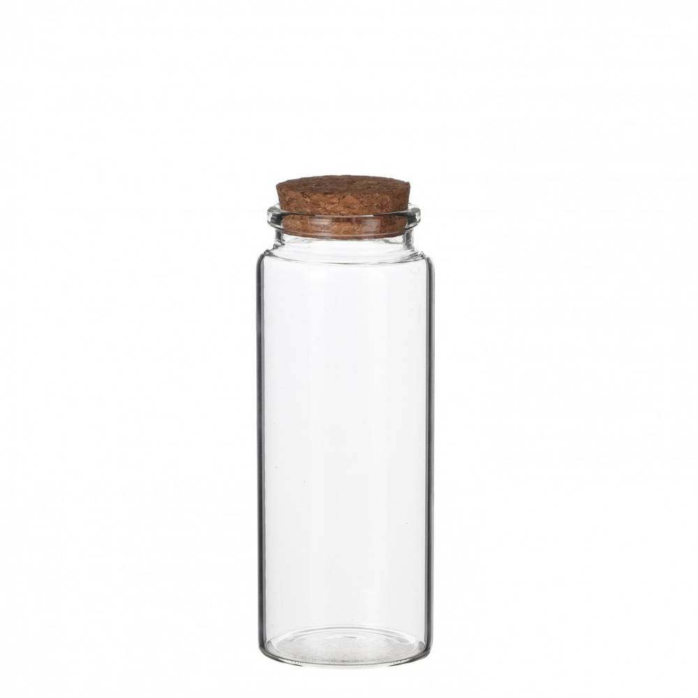 Glas Flasche mit Kork D05cm H13cm