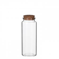Glas Flasche mit Kork D05cm H13cm