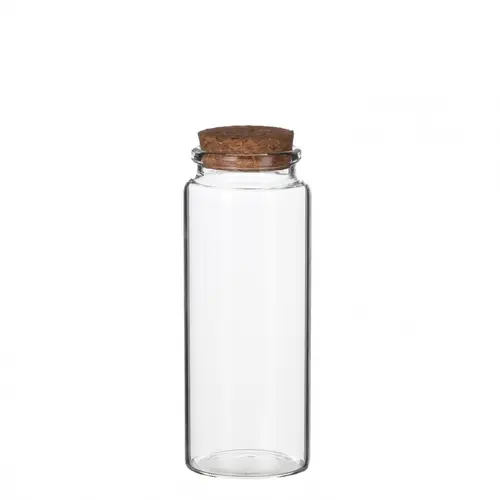 Glas Flasche mit Kork D05cm H13cm