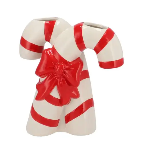 Keramik Vase Candy Cane 22x10x24cm