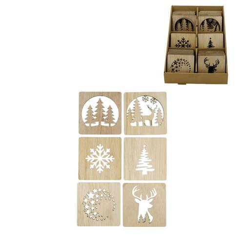 Untersetzer Xmas mix braun 10x10cm 