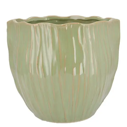 Keramik Übertopf Lima Rund grün 22x22x19cm