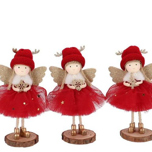 Engel Loulou Xmas Wings mix rot 06x06x17cm