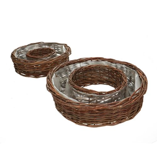 Korb Weide Ringe 2/Set D31cm H08.5cm