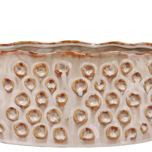 Keramik Übertopf Alora Struktur Sand 34x17x16cm