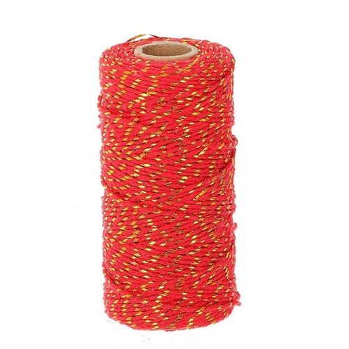 Seil Baumwolle rot gold 2mm 100m