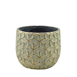 Keramik Übertopf Jax gold D19cm H15cm