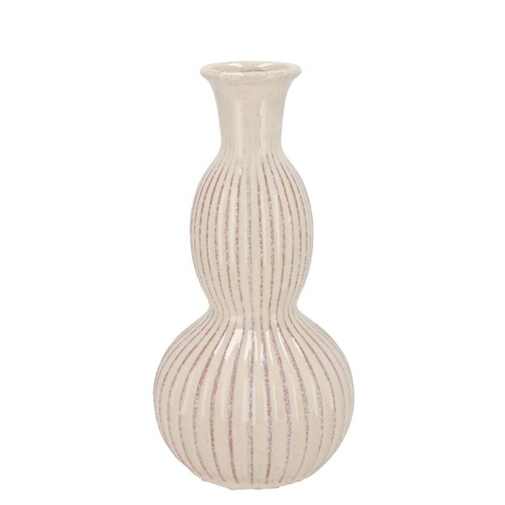 Keramik Vase Suze Curves creme 16x16x31cm