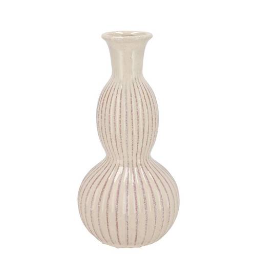 Keramik Vase Suze Curves creme 16x16x31cm