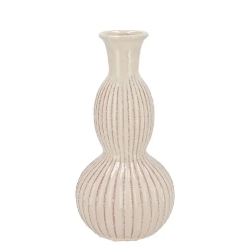 Keramik Vase Suze Curves creme 16x16x31cm