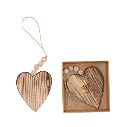 Hänger Herz natur 10x10cm x2