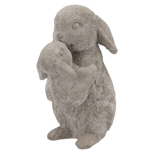 Kaninchen Stein umarmen grau 17x12x25cm