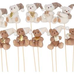 Teddybär auf Stab Cozy braun mix L45cm