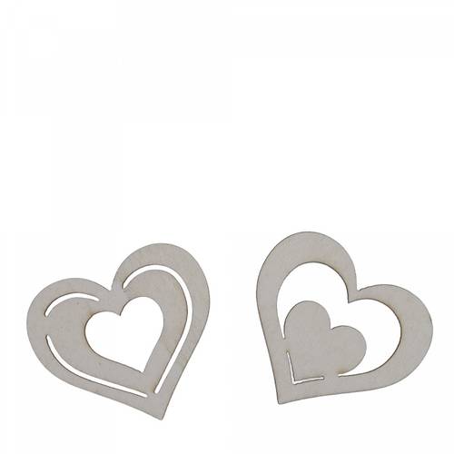 Holz Herz mix weiss D04cm x24