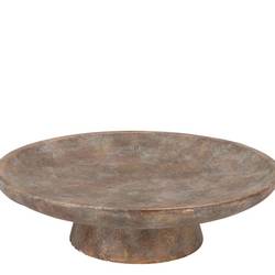 Beton Teller auf Fuss gold 30x30x09cm