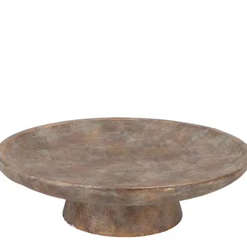 Beton Teller auf Fuss gold 30x30x09cm