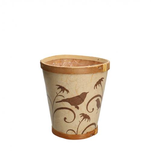 Holz Übertopf hell braun D13cm H14cm 