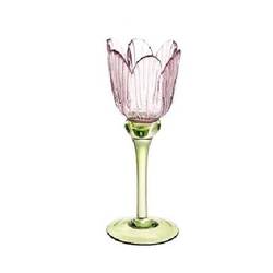 Glas Teelicht Tulpe lila D08.5cm H17cm
