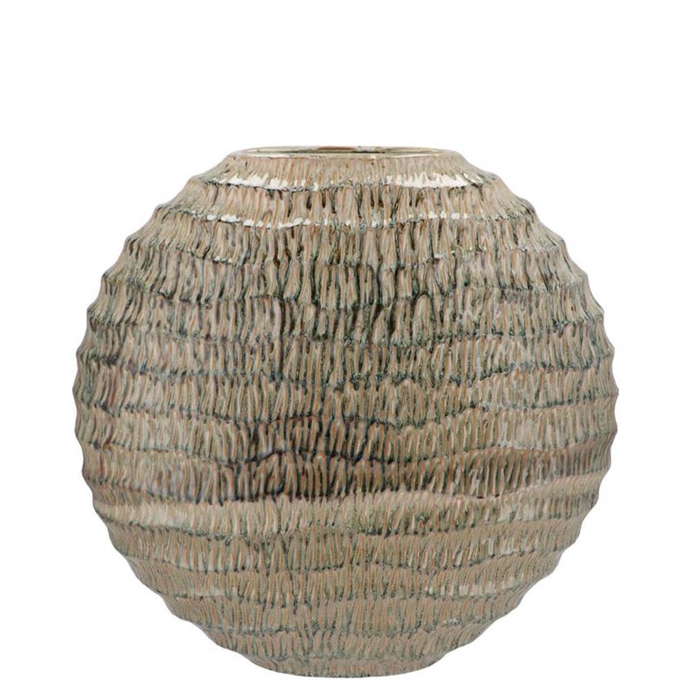 Keramik Vase Inga Jada Wave grün 23x10x22cm