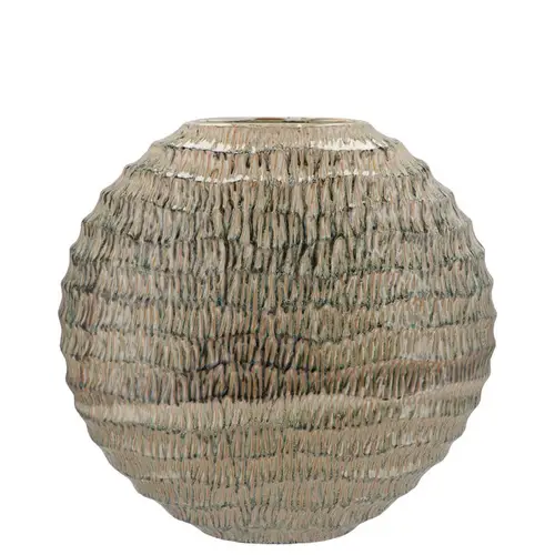 Keramik Vase Inga Jada Wave grün 23x10x22cm