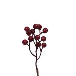 Zweig Beeren Stab dunkel rot L17cm