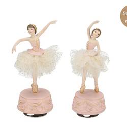 Deko Musikbox Ballerina mix rosa 11x08x22cm