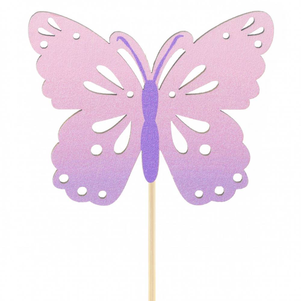 Schmetterling Zazou auf Stab lila D08cm L50cm