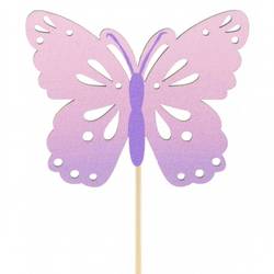 Schmetterling Zazou auf Stab lila D08cm L50cm