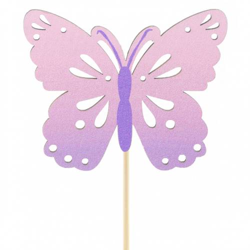 Schmetterling Zazou auf Stab lila D08cm L50cm
