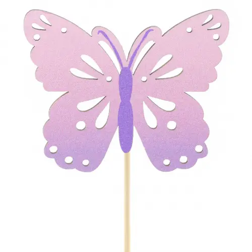 Schmetterling Zazou auf Stab lila D08cm L50cm