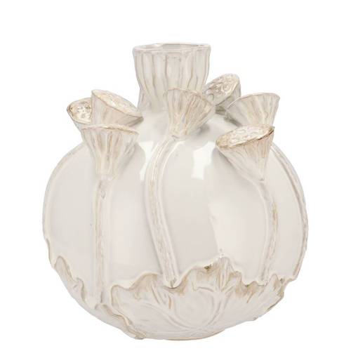 Keramik Vase Mara Lotus weiss 26x26x26cm