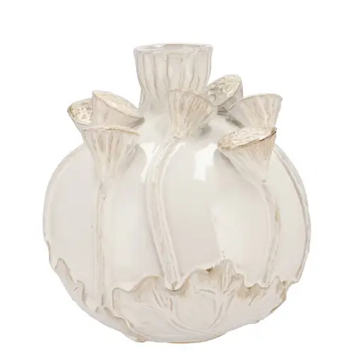 Keramik Vase Mara Lotus weiss 26x26x26cm