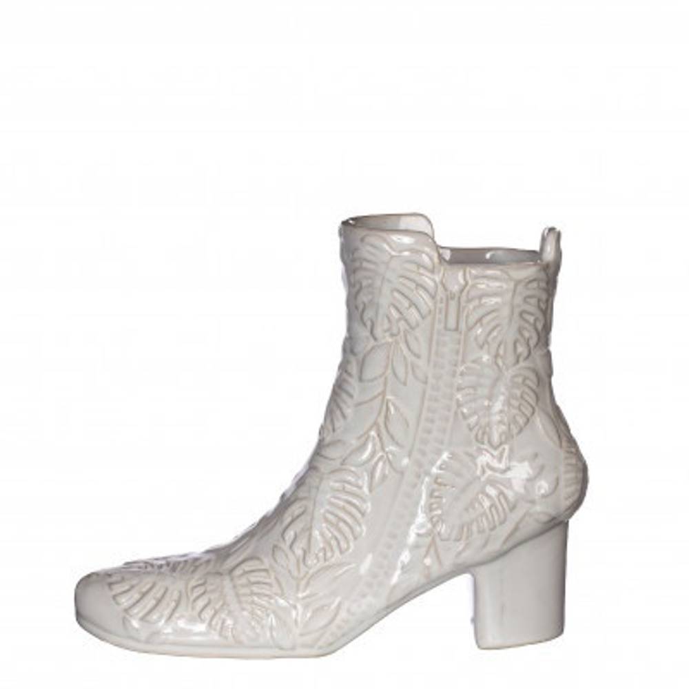 Keramik Vase Bootie weiss 22x07x19cm