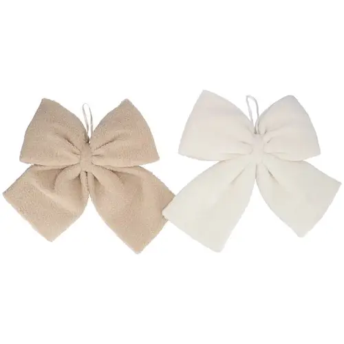 Hänger Schleife Teddy Sand mix creme 25cm