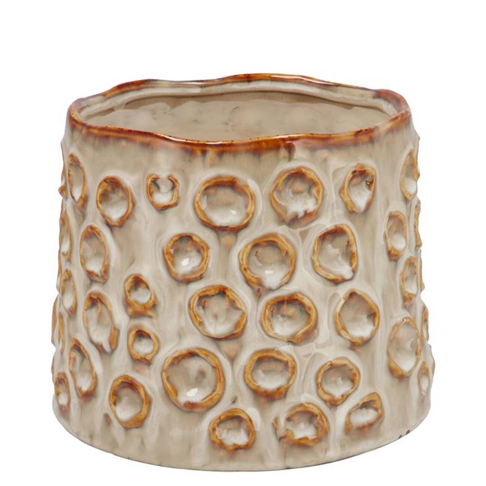 Keramik Übertopf Alora Struktur Sand 15x15x13cm