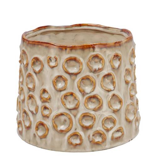 Keramik Übertopf Alora Struktur Sand 15x15x13cm