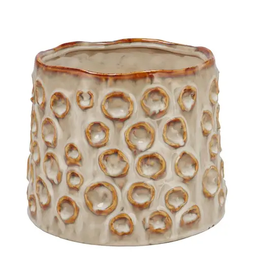 Keramik Übertopf Alora Struktur Sand 15x15x13cm