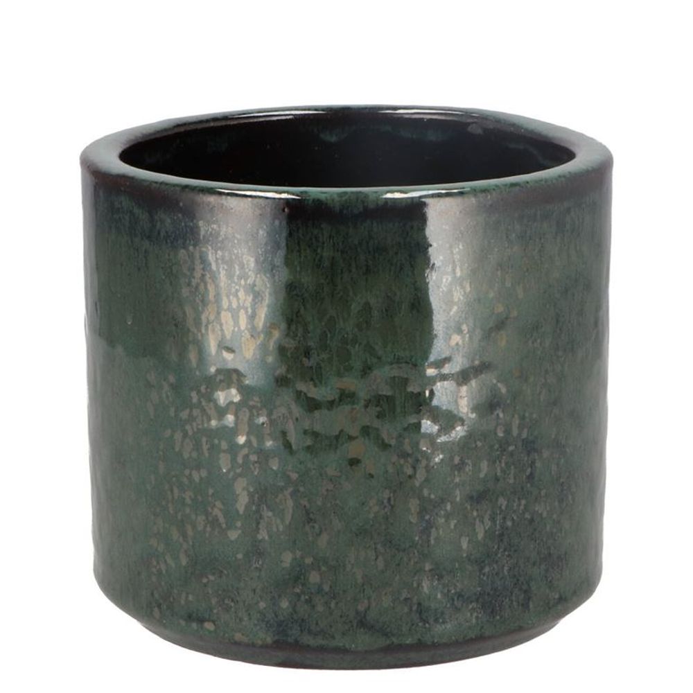 Keramik Übertopf Javea glasiert grün D15cm H14cm