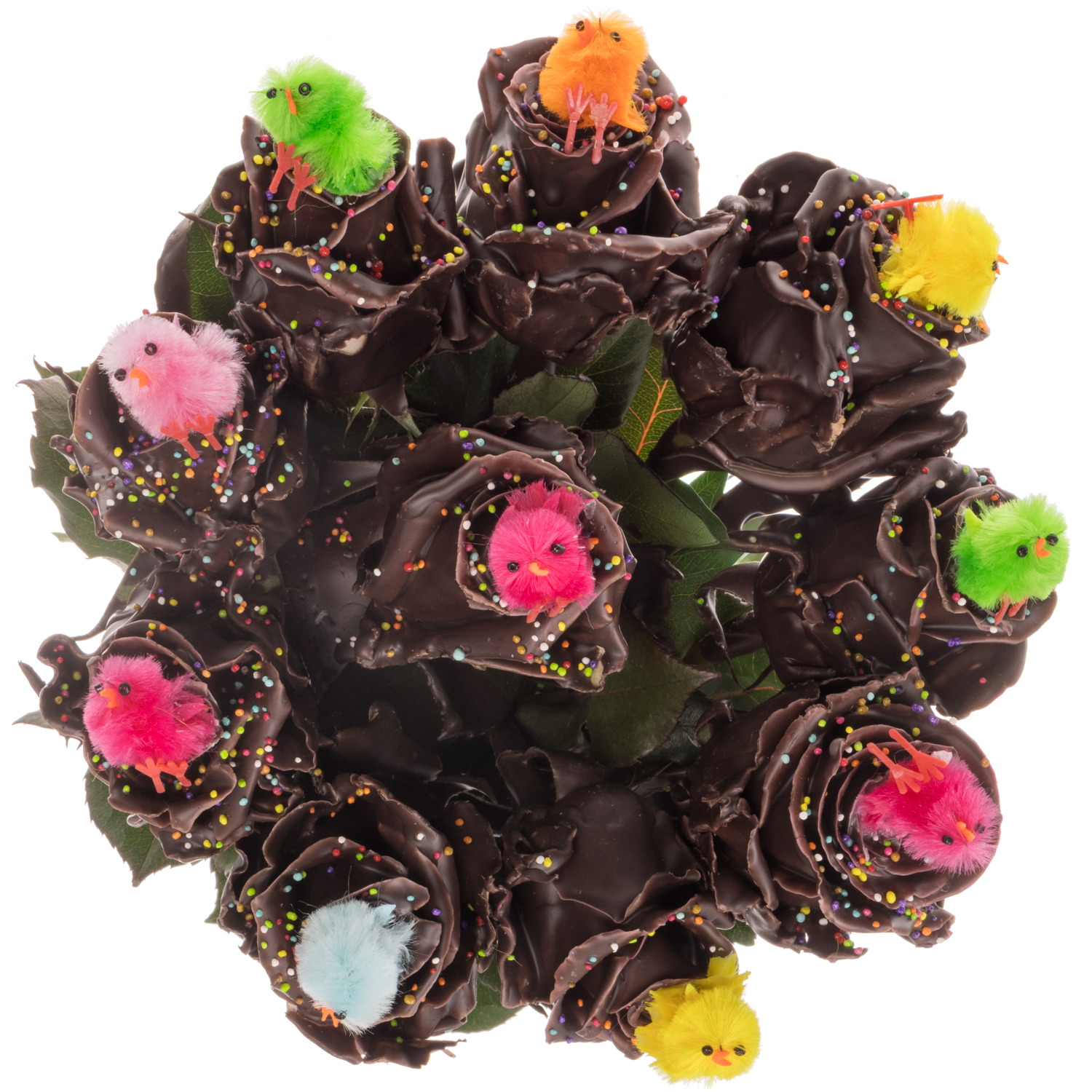 Rose wachs braun Choco mix Chicken 70cm duftend