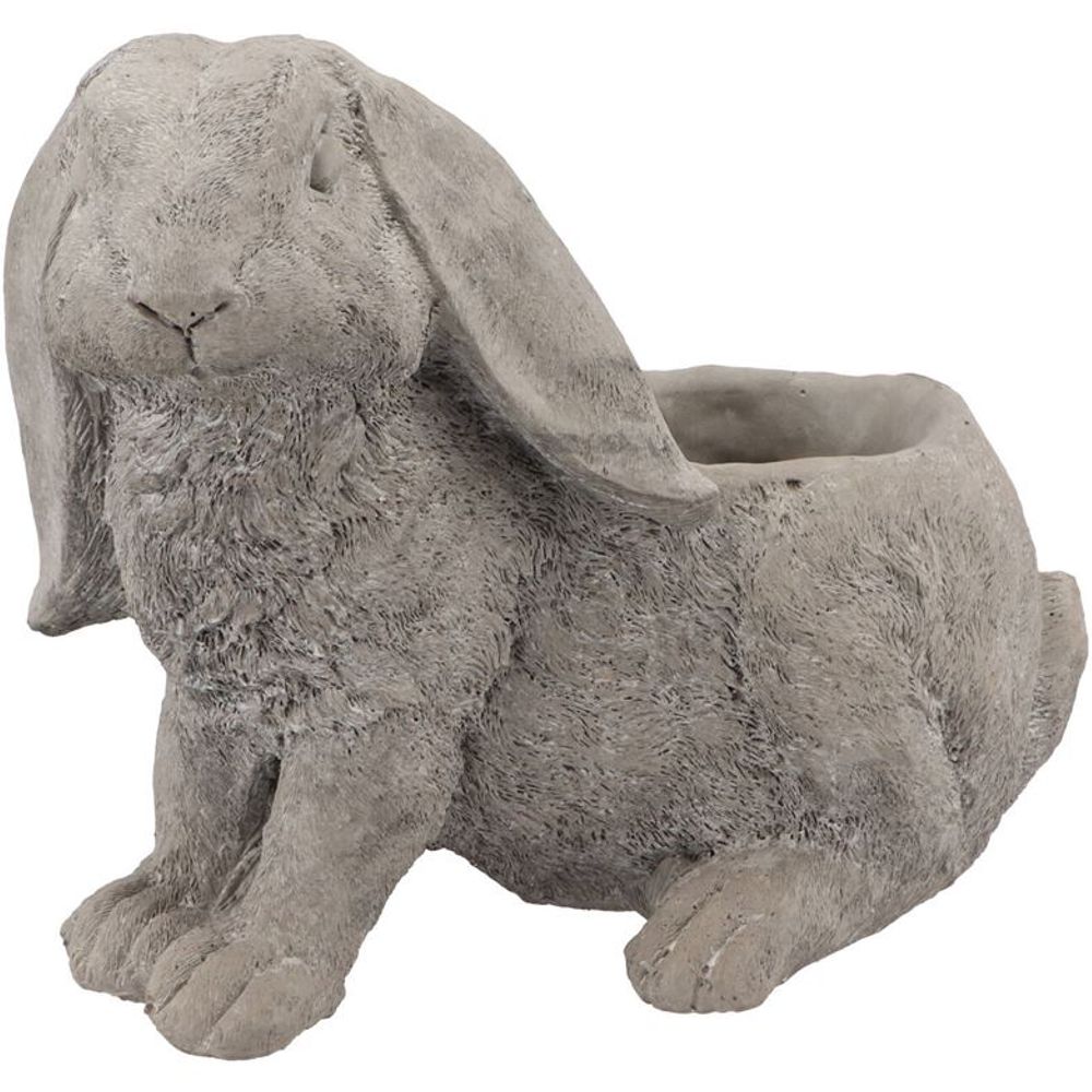 Übertopf Hase Stein grau 25x15x21cm