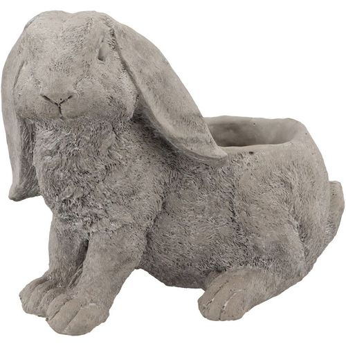 Übertopf Hase Stein grau 25x15x21cm