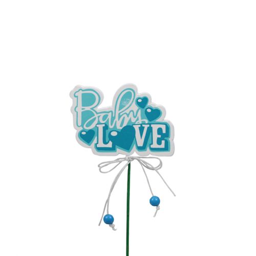 Baby Love auf Stab blau 20cm 7.5cm