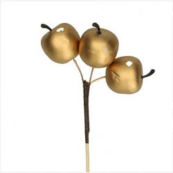 Apfel 3x auf Stab gold L50cm D04cm