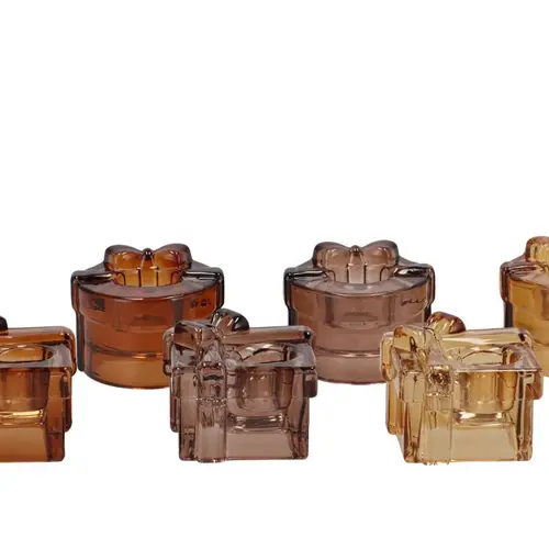 Kerzenständer Glas Bowy braun mix 06x05x05cm