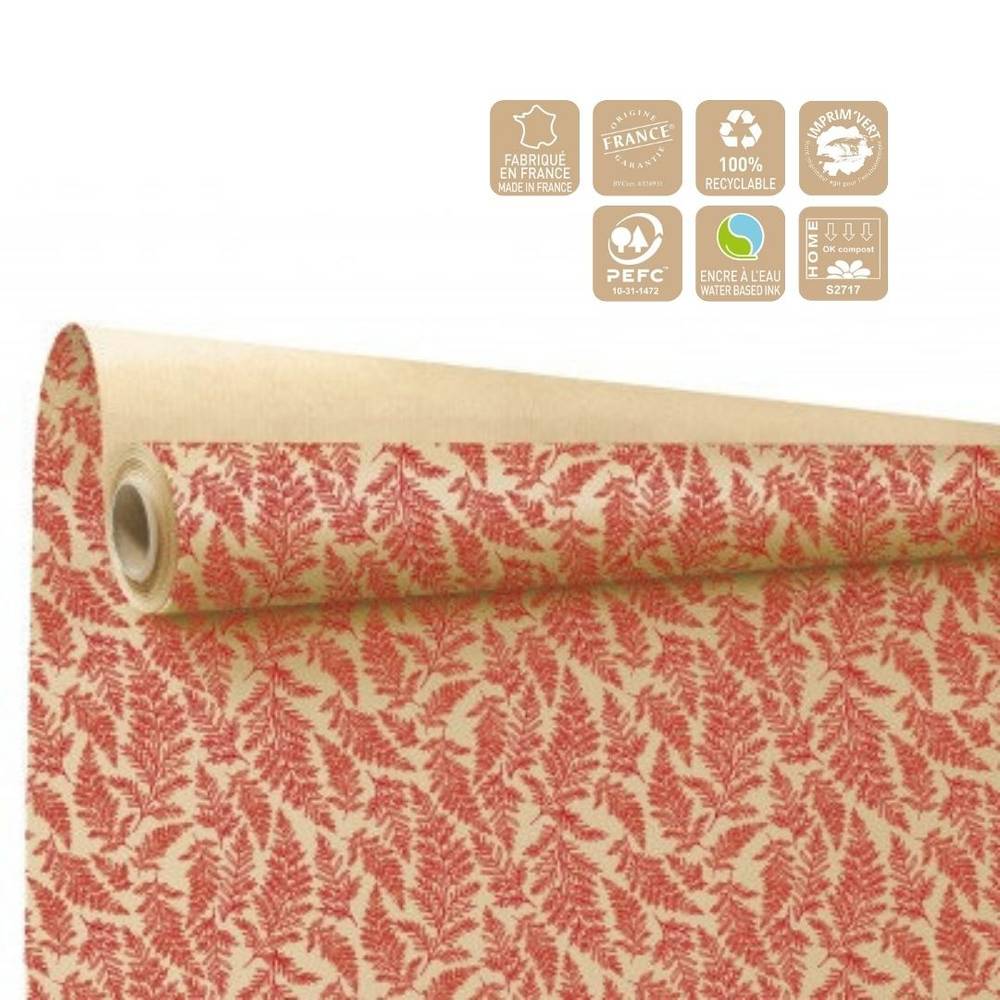 Papier Rolle 80cm Cyrielle rot 40cm