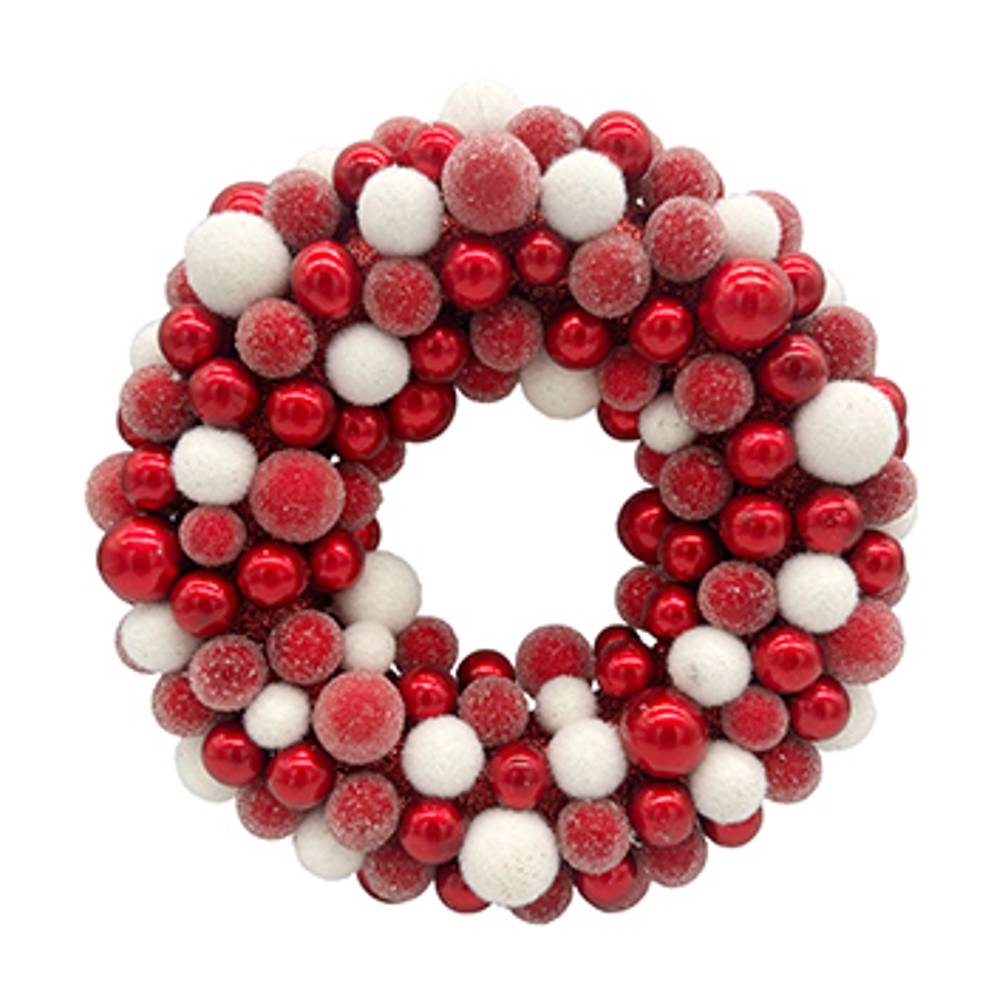 Wreath Ball rot/weiss D25cm