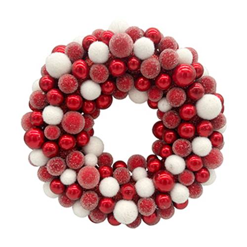 Wreath Ball rot/weiss D25cm
