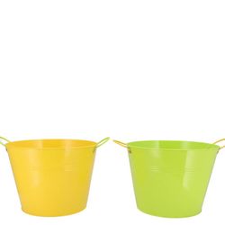 Zink Eimer gelb/grün mix D19cm H16cm