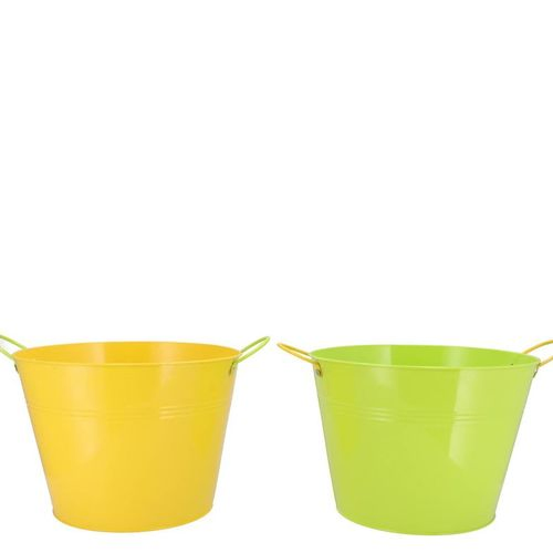 Zink Eimer gelb/grün mix D19cm H16cm