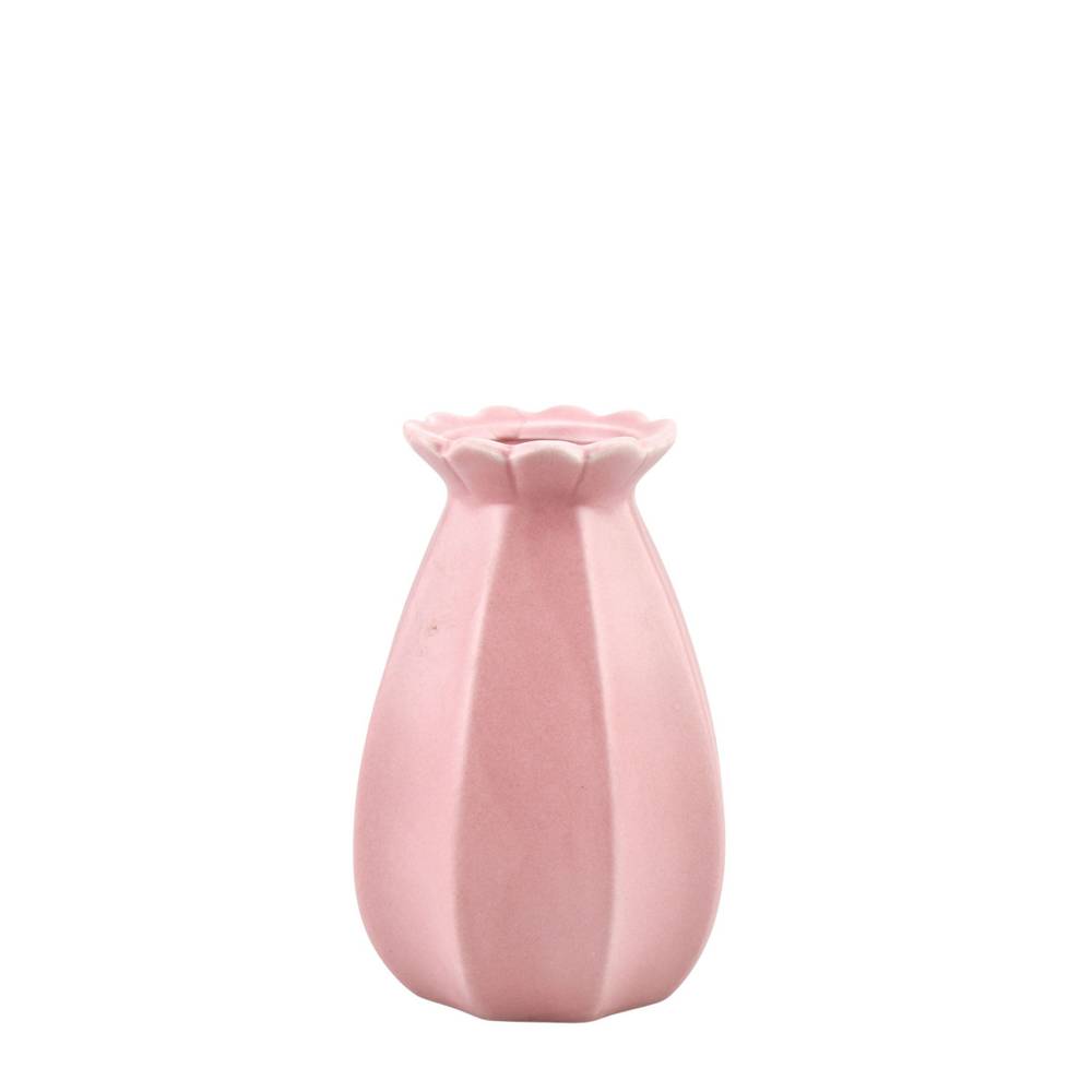 Keramik Vase Florencia rosa D08.5cm H13.5cm
